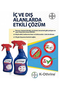 Bayer Haşere İlacı (K-Othri̇ne 500 Ml) X 2 Adet (Kullanıma Hazır, Kokusuz Ve Prati̇k)  