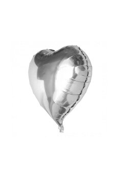 Ethab Ti̇caret Gümüş Rengi̇ Kalp Folyo Balon 60 Cm.