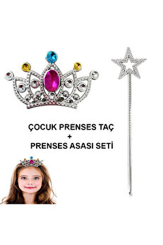 Ethab Ti̇caret Çocuklar İçi̇n Taraklı Prenses Tacı Ve Prenses Yıldız Asa Seti̇ Gümüş