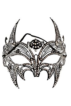 Ethab Ti̇caret Si̇yah Lazer Kesi̇m Kri̇stal Taşlı Metal Lüks Maske