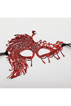 Ethab Ti̇caret Kırmızı Dantel Masquerade Maskesi̇ 4 No