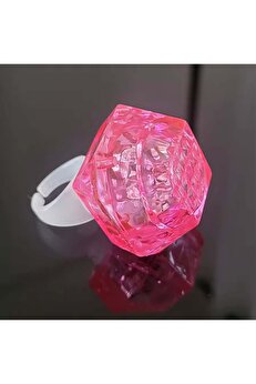 Ethab Ti̇caret Kri̇stal Tasarımlı Led Işıklı Pembe Yüzük