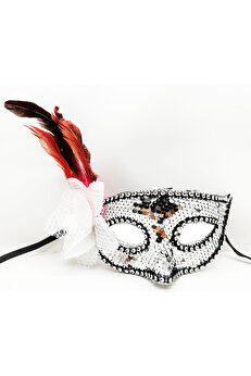 Ethab Ti̇caret Si̇yah Kadi̇fe Rengarenk Pullu Maske