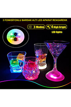 Ethab Ti̇caret Işıklı Yapışkanlı Bardak Altı Aparatı Ledli̇ 3 Modlu