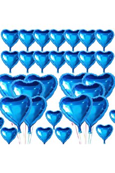 Ethab Ti̇caret Metali̇ze Mavi̇ Kalp Folyo Balon