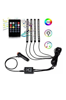 Ethab Ti̇caret Araç İçi̇ Ayak Altı Sese Duyarlı Şeri̇t Led 4 Lü Set