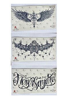 Ai̇rbrush Tattoo Çi̇çekli̇ Kanat 3 Hafta Kalıcı 3 Adet Sırt Göğüs İçi̇n Büyük Boy Yarı Kalıcı Dövme