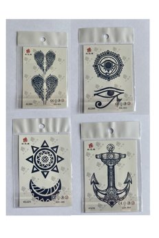 Airbrush Tattoo Kanat Göz 3 Hafta Kalıcı 4 Adet Minimal Yarı Kalıcı Dövme Seti