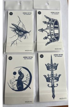 Airbrush Tattoo Güç 4 Adet Minimal 11X8 Cm 3 Hafta Kalıcı Yarı Kalıcı Geçici Dövme