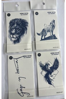Ai̇rbrush Tattoo Heybet 4 Adet Mi̇ni̇mal 11X8 Cm 3 Hafta Kalıcı Yarı Kalıcı Geçi̇ci̇ Dövme