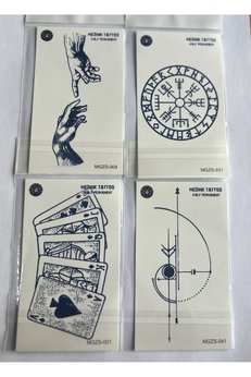 Airbrush Tattoo Şans 4 Adet Minimal 11X8 Cm 3 Hafta Kalıcı Yarı Kalıcı Geçici Dövme