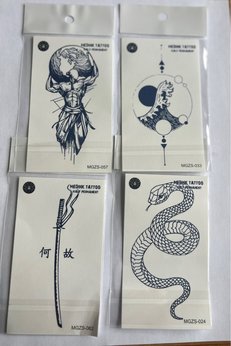 Airbrush Tattoo Vahşi 4 Adet Minimal 11X8 Cm 3 Hafta Kalıcı Yarı Kalıcı Geçici Dövme