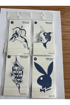 Airbrush Tattoo Aşk 4 Adet Minimal 11X8 Cm 3 Hafta Kalıcı Yarı Kalıcı Geçici Dövme