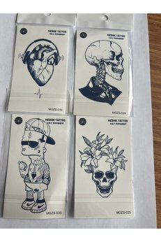 Airbrush Tattoo Life 4 Adet Minimal 11X8 Cm 3 Hafta Kalıcı Yarı Kalıcı Geçici Dövme
