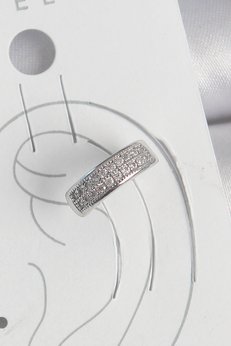 Evimdeyokyok Pirinç Gümüş Renk Zirkon Taşlı Kıkırdak Model Kadın Küpe Tj-Bkp10552