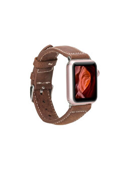 feifei Apple Watch Uyumlu Deri Kordon 42-44-45mm NM1-AS2 Taba