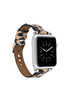 gizmurstore Apple Watch Uyumlu Deri Kordon 42-44-45mm ST Leopar NE