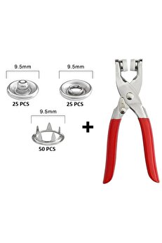 Home Metal Çıtçıtlı Düğme Pensesi Ve Düğmesi (25 Set)