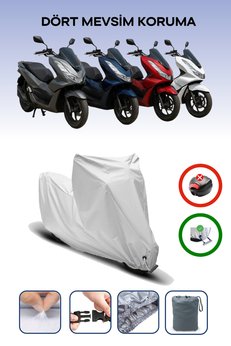 Breen Gri Honda PCX Modellere Uyumlu Motosiklet Brandası Motor Örtüsü Kilit Uyumlu 4 Mevsim Koruma