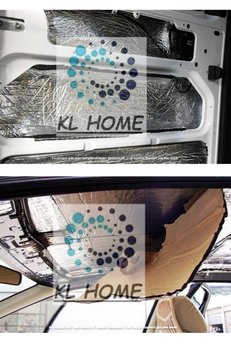 KL HOME 6mm Kalınlık- 120cmx100cm Folyolu Yapışkan Kaput Kauçuk Yalıtım Karavan Oto Ses Isı Yalıtım