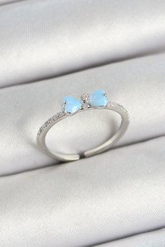 Evimdeyokyok Pirinç Fiyonk Figürlü Zirkon Taşlı Gümüş Renk Ayarlanabilir Kadın Yüzük Tj-Byk3761