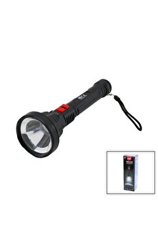 Go İthalat Usb Şarjlı=5V 1W Led El Feneri̇ 3-Kademe Işık - Flaşör Şarj Gösterge 70Lümen 25.7Cm