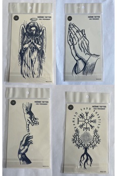 Airbrush Tattoo Mistik 4 Adet Birden3 Hafta Kalıcı Geçici Yapıştırma Dövme 18X11 Cm