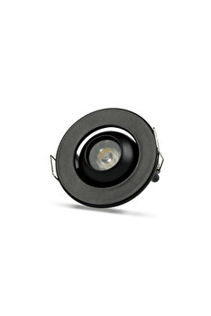 Eco Lounge Siyah Kasa 1W Led Spot 6500K Beyaz Işık Çok Renkli Aydınlatma