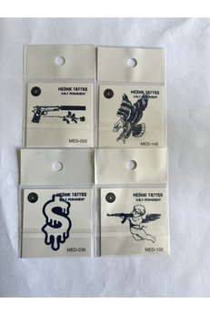 Airbrush Tattoo Kartal 4 Adet Birden Minimal 3 Hafta Kalıcı Geçici Dövme Seti