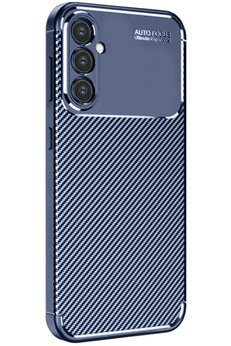 CepteToptan Samsung Galaxy S25 Plus Kılıf Auto Focus Karbon Kapak - Lacivert