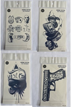 Airbrush Tattoo Güç 4 Adet Birden3 Hafta Kalıcı Geçici Yapıştırma Dövme 18X11 Cm