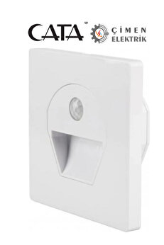 gizmurstore CATA CT 5170 1W Beyaz Kasa Sensörlü Koridor Aydınlatması 3200K Gün Işığı
