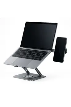 Fibaks Alüminyum Katlanır 40kg Kapasite 360° Laptop iPad Macbook Tablet Standı & Magsafe Telefon Tutucu