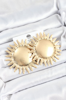 Evimdeyokyok Pirinç Güneş Model Gold Renk Kadın Küpe Tj-Bkp10749