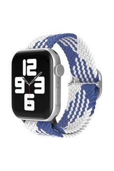 CepteToptan Apple Watch 42mm Star Kordon - Mavi-Beyaz - DROPX7673-4391