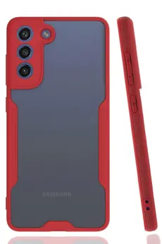 CepteToptan Samsung Galaxy S21 FE Kılıf Platin Silikon - Kırmızı - DROPX1976-8843