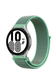 CepteToptan Samsung Galaxy Watch 4 Hasırlı Cırtcırtlı Kordon - Turkuaz - DROPX6421-5511