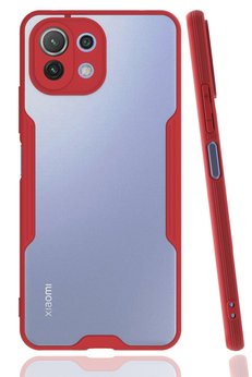 CepteToptan Xiaomi Mİ 11 Lite Kılıf Platin Silikon - Kırmızı - DROPX6149-6895
