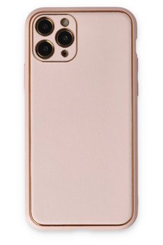 CepteToptan iPhone 11 Pro Kılıf Coco Deri Silikon Kapak - Pudra - DROPX2432-8513