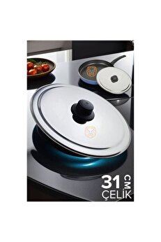 Toptan Bulurum 31 cm Kızartma Tavası Kapağı Çelik Żelazny Design