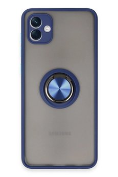 CepteToptan Samsung Galaxy A04 Kılıf Montreal Yüzüklü Silikon Kapak - Lacivert - DROPX6968-6331
