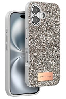 ONEGIF iPhone 16 Bright Simli Kapak - Gold