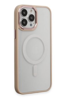 CepteToptan iPhone 15 Pro Max Kılıf Room Magneticsafe Silikon - Pudra - DROPX6308-7562