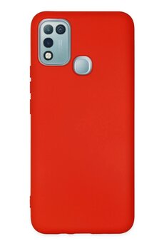 CepteToptan İnfinix Hot 10 Play Kılıf Nano içi Kadife Silikon - Kırmızı - DROPX7581-1707