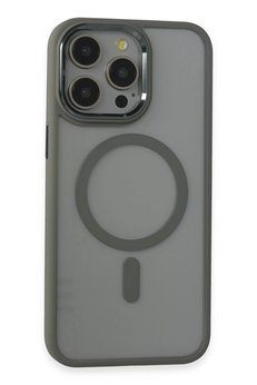 CepteToptan iPhone 15 Pro Max Kılıf Room Magneticsafe Silikon - Gri - DROPX2100-1421