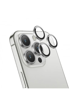 CepteToptan HOCO Crystal Clear iPhone 15 Pro-15 Pro Max HD 3D Metal Çerçeveli Kamera Koruy - DROPX9008-4140