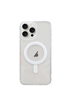 gizmurstore ALLY iPhone 15 Pro Magsafe Uyumlu Manyetik Şeffaf Silikon Kılıf-(5775) - GMS9976-5773