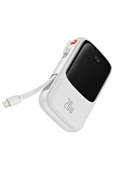 gcaksesuar Qpow Pro Dijital Göstergeli 10000mAh 20W Hızlı Şarj Powerbank iPhone Lightning K - TMS4644-3847