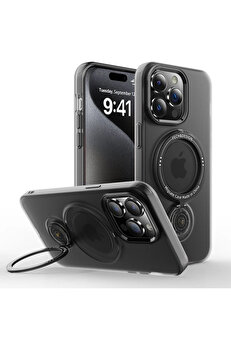 gizmurstore ALLY iPhone 14 Pro Max İçin Magsafe Uyumlu Standlı Manyetik Silikon Kılıf-(5775 - GMS3896-5777