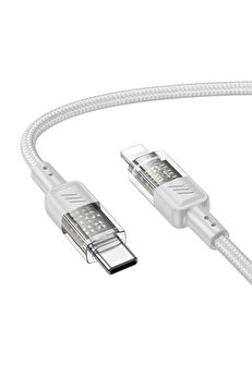 gizmurstore Hoco U129 Transparan Type-C to Lightning Data ve Şarj Kablosu 1m-(5775) - GMS6397-8728